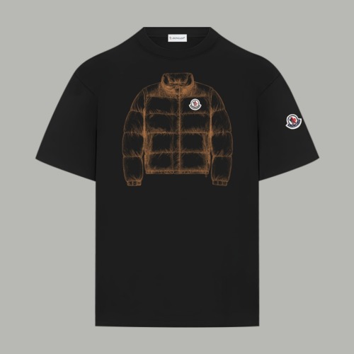 Moncler Fashion Down Jacket Printed Short Sleeve Unisex Casual Versatile T-shirt