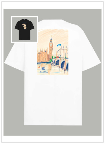Burberry Fashion Limited Edition Painting Short Sleeve Unisex Casual Oversize T-shirt