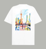 Burberry Fashion Limited Edition Painting Short Sleeve Unisex Casual Oversize T-shirt