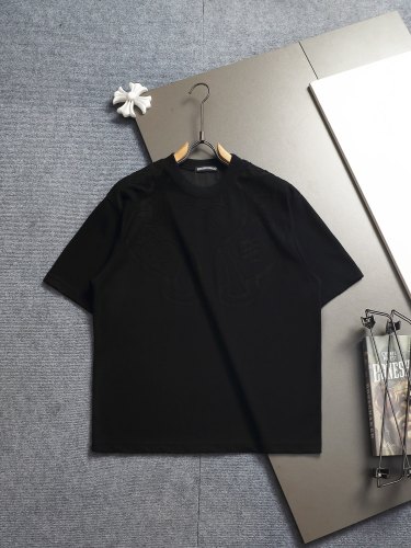 Chrome Hearts 26SS Fashion Horseshoe Sanskrit Cross Short Sleeve Unisex Casual Versatile Washed T-shirt