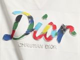 Dior Fashion Color Hand Drawn Logo Short Sleeve Unisex Casual Versatile T-shirt
