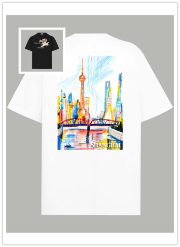 Burberry Fashion Limited Edition Painting Short Sleeve Unisex Casual Oversize T-shirt