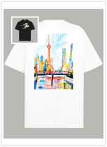 Burberry Fashion Limited Edition Painting Short Sleeve Unisex Casual Oversize T-shirt Burberry Fashion Limited Edition Painting Short Sleeve Unisex Casual Oversize T-shirt