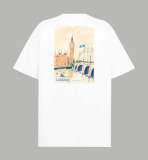 Burberry Fashion Limited Edition Painting Short Sleeve Unisex Casual Oversize T-shirt