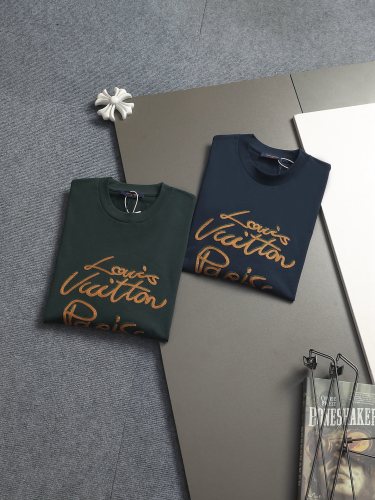 Louis Vuitton Fashion Embroidered Logo Short Sleeve Unisex Casual Versatile T-shirt