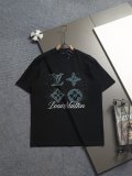 Louis Vuitton Fashion Diamond Embroidered Logo Short Sleeve Unisex Casual Versatile T-shirt