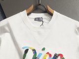 Dior Fashion Color Hand Drawn Logo Short Sleeve Unisex Casual Versatile T-shirt