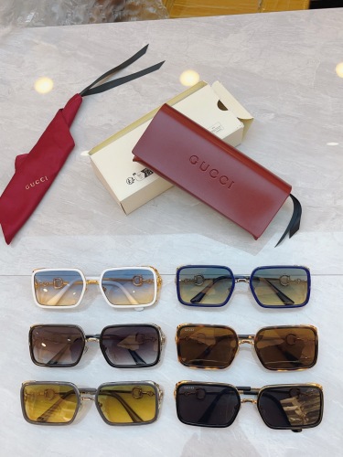 Gucci Fashion Retro Square Frame Sunglasses Versatile Glasses Size: 61-19-140