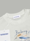 Burberry 26SS Fashion Feather Printed Short Sleeve Unisex Casual Oversize T-shirt