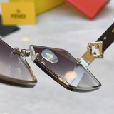 Fendi Fashion Square Frameless Sunglasses Versatile Glasses Size: 62-16-140