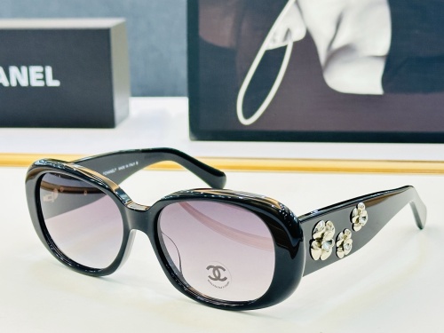 Chanel Fashion 3D Camellia Square Frame Sunglasses Versatile Glasses Size: 56-16-130