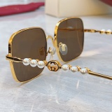 Gucci Fashion Square Frame Sunglasses Versatile Glasses Size: 56-18-147