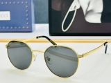 Gucci Fashion Retro Elliptical Metal Frame Sunglasses Versatile Glasses Size: 55-21-145