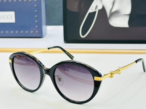 Gucci Fashion Retro Oval Sunglasses Versatile Glasses Size: 56-20-145