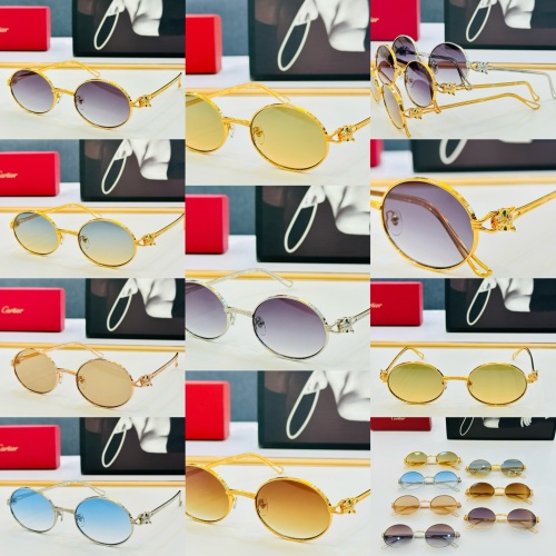 Cartier Fashion Retro Elliptical Metal Frame Sunglasses Versatile Glasses Size: 55-21-145