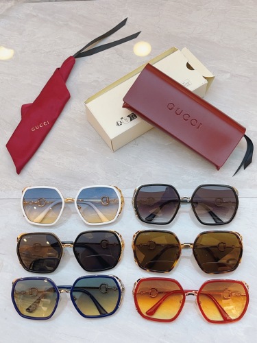 Gucci Fashion Square Frame Sunglasses Versatile Glasses Size: 62-18-140