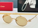 Cartier Fashion Retro Elliptical Metal Frame Sunglasses Versatile Glasses Size: 55-21-145