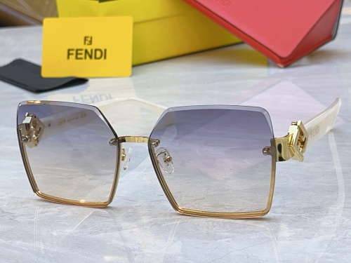Fendi Fashion Square Frameless Sunglasses Versatile Glasses Size: 62-16-140