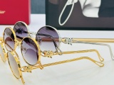 Cartier Fashion Retro Elliptical Metal Frame Sunglasses Versatile Glasses Size: 55-21-145