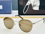 Gucci Fashion Retro Elliptical Metal Frame Sunglasses Versatile Glasses Size: 55-21-145