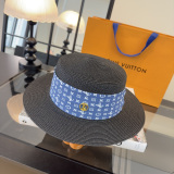 Louis Vuitton Fashion Logo Flat Top Hat Versatile Sunshade Hat 57 CM