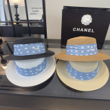 Chanel Fashion Logo Top Hat Versatile Sunshade Hat 57 CM