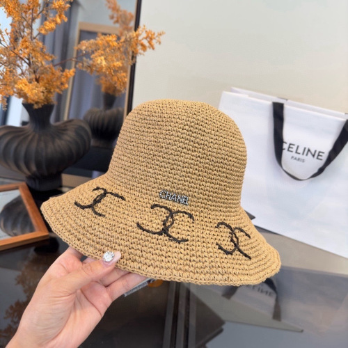Chanel Classic CC Folding Straw Hat Versatile Sunshade Cap 57CM