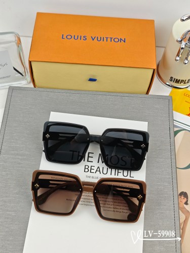Louis Vuitton Fashion Retro Large Frame Sunglasses Versatile Glasses Size: 63-13-145
