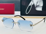Cartier Fashion Retro Cheetah Frameless Sunglasses Versatile Flying Glasses Size: 57-17-143