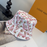 Louis Vuitton Fashion Full Logo Fisherman's Hat Couple Versatile Sunshade Hat