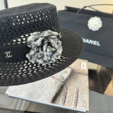 Chanel Women's Fashion Knitted Hollow Top Hat Versatile Sunshade Hat 57 CM
