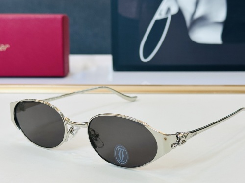 Cartier Fashion Retro Oval Sunglasses Versatile Glasses Size: 53-21-135