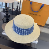 Louis Vuitton Fashion Logo Flat Top Hat Versatile Sunshade Hat 57 CM