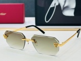 Cartier Fashion Retro Cheetah Frameless Sunglasses Versatile Flying Glasses Size: 57-17-143