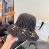 Chanel Classic CC Folding Straw Hat Versatile Sunshade Cap 57CM