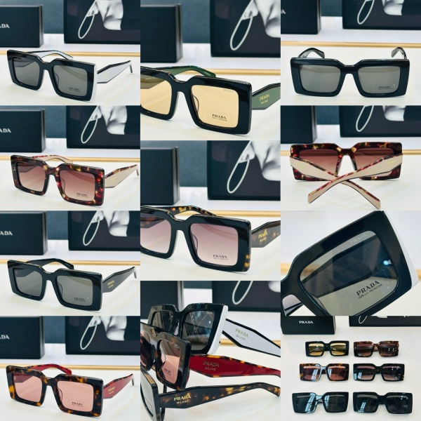 Prada Fashion Retro Large Frame Sunglasses Versatile Glasses Size: 52-22-140