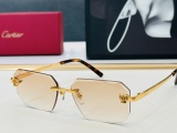 Cartier Fashion Retro Cheetah Frameless Sunglasses Versatile Flying Glasses Size: 57-17-143