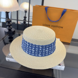Louis Vuitton Fashion Logo Flat Top Hat Versatile Sunshade Hat 57 CM