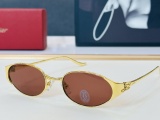 Cartier Fashion Retro Oval Sunglasses Versatile Glasses Size: 53-21-135