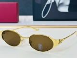 Cartier Fashion Retro Oval Sunglasses Versatile Glasses Size: 53-21-135
