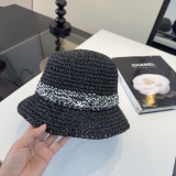 Chanel New Fashion Splicing Straw Hat Versatile Sunshade Hat