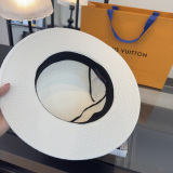 Louis Vuitton Fashion Logo Flat Top Hat Versatile Sunshade Hat 57 CM