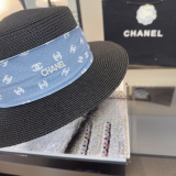 Chanel Fashion Logo Top Hat Versatile Sunshade Hat 57 CM