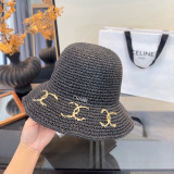 Chanel Classic CC Folding Straw Hat Versatile Sunshade Cap 57CM