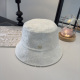 Dior Fashion Full Jacquard Elegant Fisherman's Hat Versatile Sunshade Hat 57CM