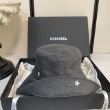 Chanel Fashion Embroidered Star Fishing Hat Versatile Sunshade Hat