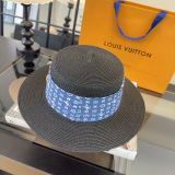 Louis Vuitton Fashion Logo Flat Top Hat Versatile Sunshade Hat 57 CM