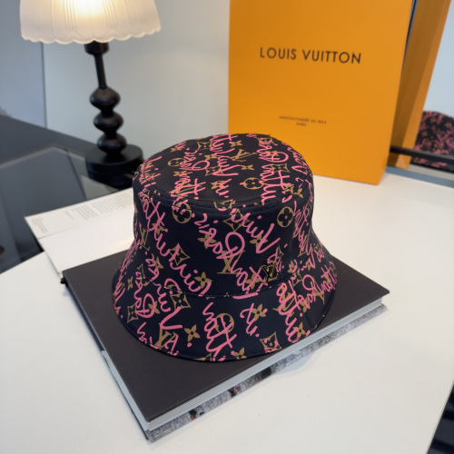 Louis Vuitton Fashion Full Logo Fisherman's Hat Couple Versatile Sunshade Hat