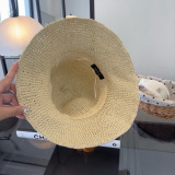Gucci Fashion Embroidered Logo Folding Straw Hat Versatile Sunshade Hat 57CM