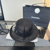 Chanel Women's Fashion Knitted Hollow Top Hat Versatile Sunshade Hat 57 CM